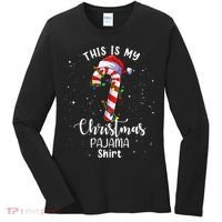 This Is My Christmas Pajama Candy Cane Women's Long Sleeve Shirt thumb 0