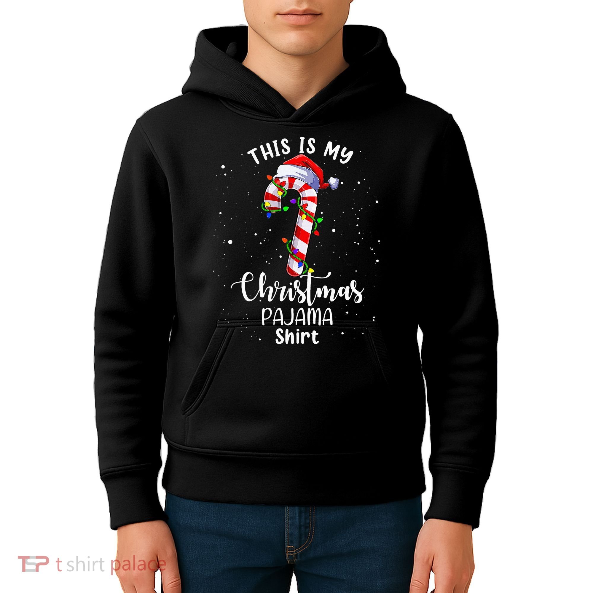 This Is My Christmas Pajama Candy Cane Kids Hoodie