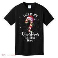 This Is My Christmas Pajama Candy Cane Kids T-Shirt thumb 0