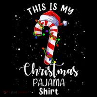 This Is My Christmas Pajama Candy Cane Kids T-Shirt thumb 4