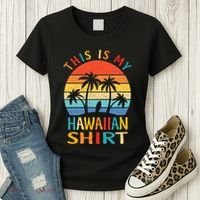 This Is My Hawaiian Tropical Luau Costume Party Hawaii Women's T-Shirt thumb 3
