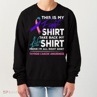 This Is My Fight Thyroid Cancer Awareness Ribbon Gift Women's Sweatshirt thumb 0