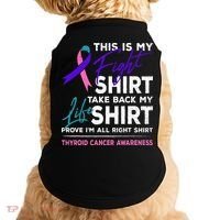 This Is My Fight Thyroid Cancer Awareness Ribbon Gift Doggie Tank thumb 0