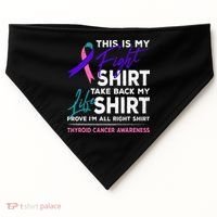 This Is My Fight Thyroid Cancer Awareness Ribbon Gift USA-Made Doggie Bandana thumb 0
