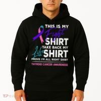 This Is My Fight Thyroid Cancer Awareness Ribbon Gift Hoodie thumb 2