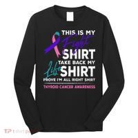 This Is My Fight Thyroid Cancer Awareness Ribbon Gift Long Sleeve Shirt thumb 0