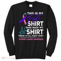 This Is My Fight Thyroid Cancer Awareness Ribbon Gift Sweatshirt thumb 0