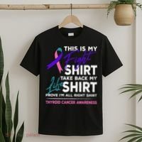 This Is My Fight Thyroid Cancer Awareness Ribbon Gift T-Shirt thumb 2