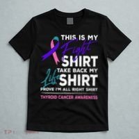 This Is My Fight Thyroid Cancer Awareness Ribbon Gift T-Shirt thumb 5