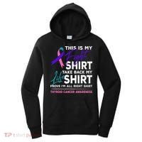This Is My Fight Thyroid Cancer Awareness Ribbon Gift Women's Hoodie thumb 0