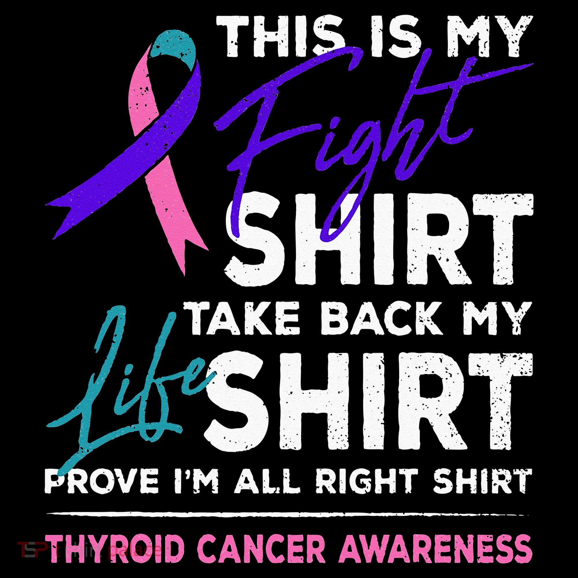 This Is My Fight Thyroid Cancer Awareness Ribbon Gift Women's Hoodie