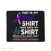 This Is My Fight Thyroid Cancer Awareness Ribbon Gift Mousepad thumb 0