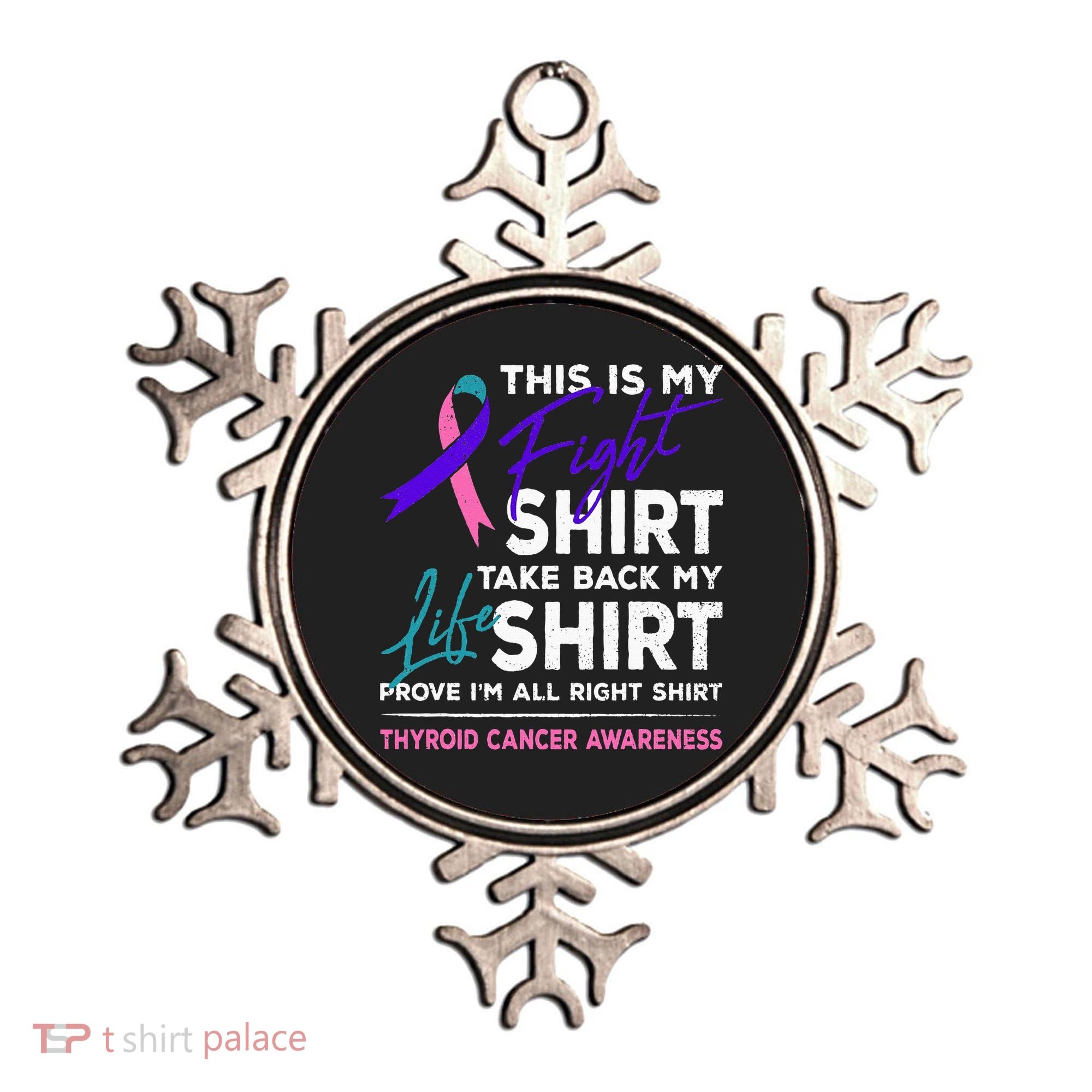 This Is My Fight Thyroid Cancer Awareness Ribbon Gift Ornament