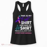 This Is My Fight Thyroid Cancer Awareness Ribbon Gift Women's Tank Top thumb 0