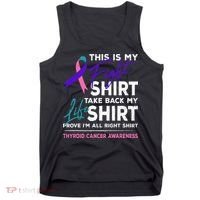 This Is My Fight Thyroid Cancer Awareness Ribbon Gift Tank Top thumb 0