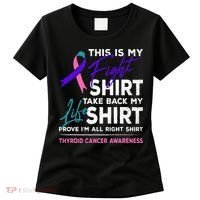 This Is My Fight Thyroid Cancer Awareness Ribbon Gift Women's T-Shirt thumb 0