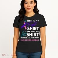 This Is My Fight Thyroid Cancer Awareness Ribbon Gift Women's T-Shirt thumb 4