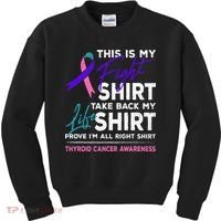 This Is My Fight Thyroid Cancer Awareness Ribbon Gift Kids Sweatshirt thumb 0