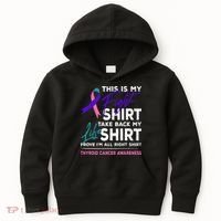This Is My Fight Thyroid Cancer Awareness Ribbon Gift Kids Hoodie thumb 0