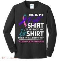 This Is My Fight Thyroid Cancer Awareness Ribbon Gift Kids Long Sleeve Shirt thumb 0