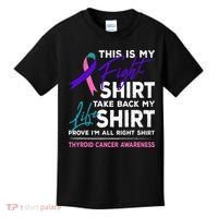 This Is My Fight Thyroid Cancer Awareness Ribbon Gift Kids T-Shirt thumb 0