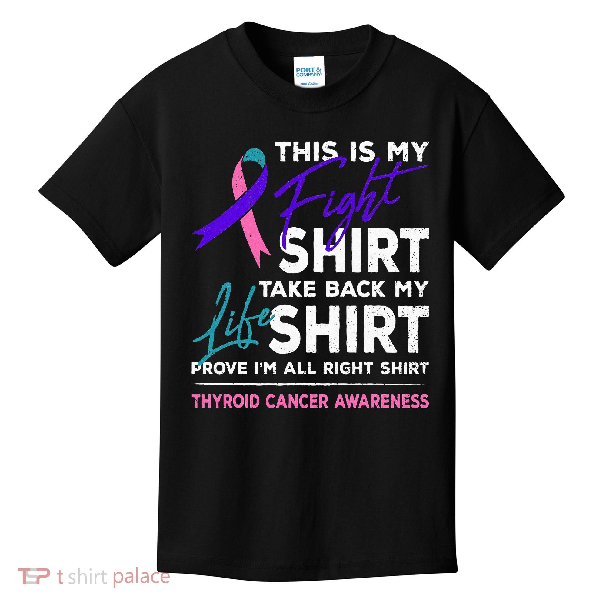 This Is My Fight Thyroid Cancer Awareness Ribbon Gift Kids T-Shirt