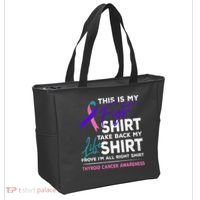 This Is My Fight Thyroid Cancer Awareness Ribbon Gift Tote Bag thumb 2