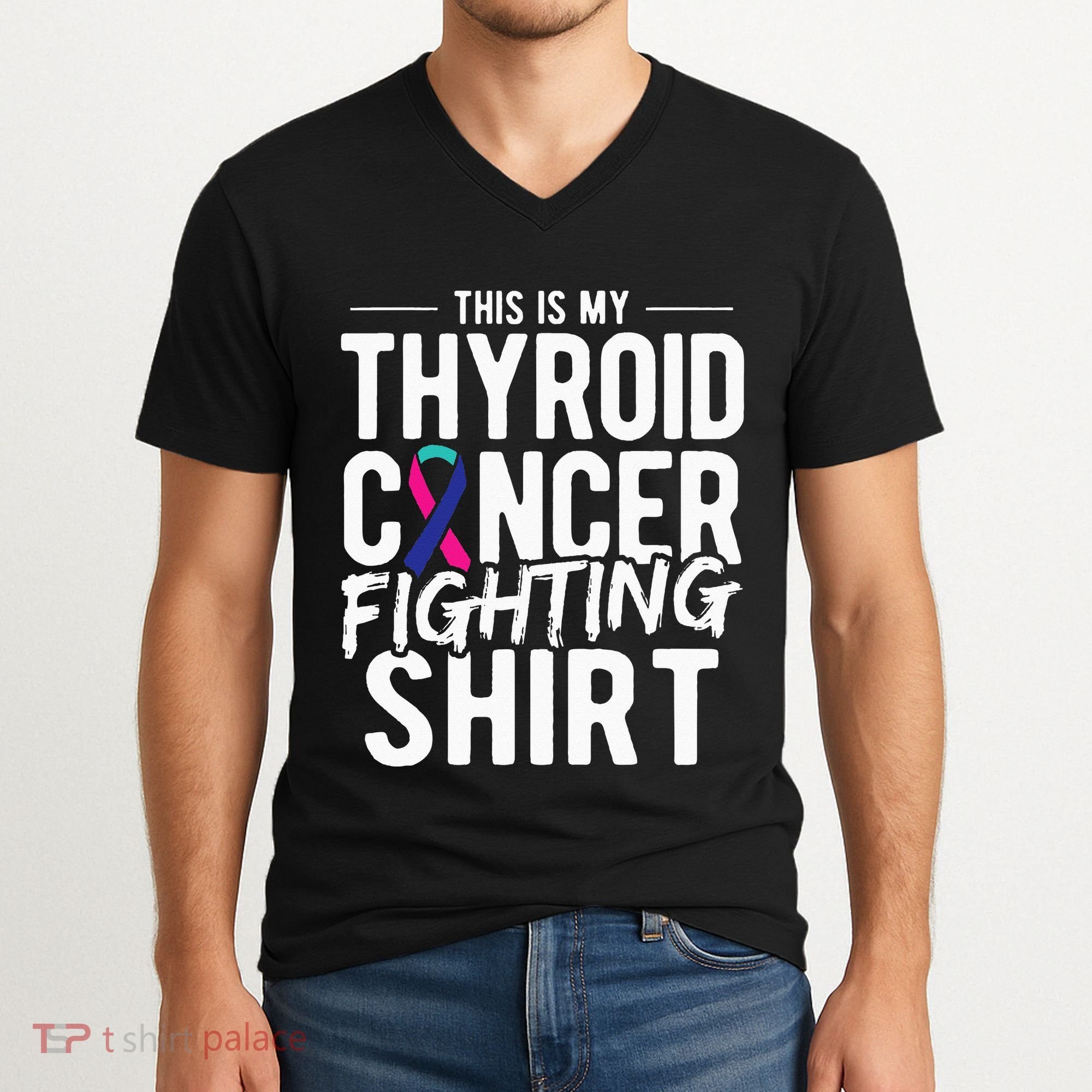 This Is My Thyroid Cancer V-Neck T-Shirt