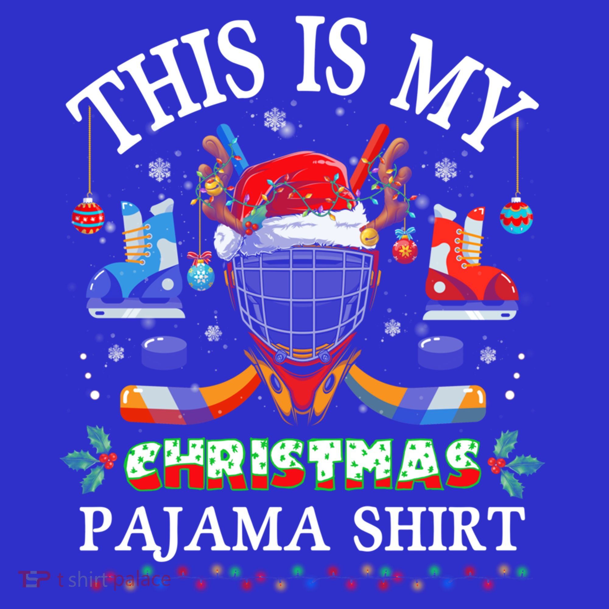 This Is My Christmas Pajama For Hockey Lover Cool Gift Women's Long Sleeve Shirt