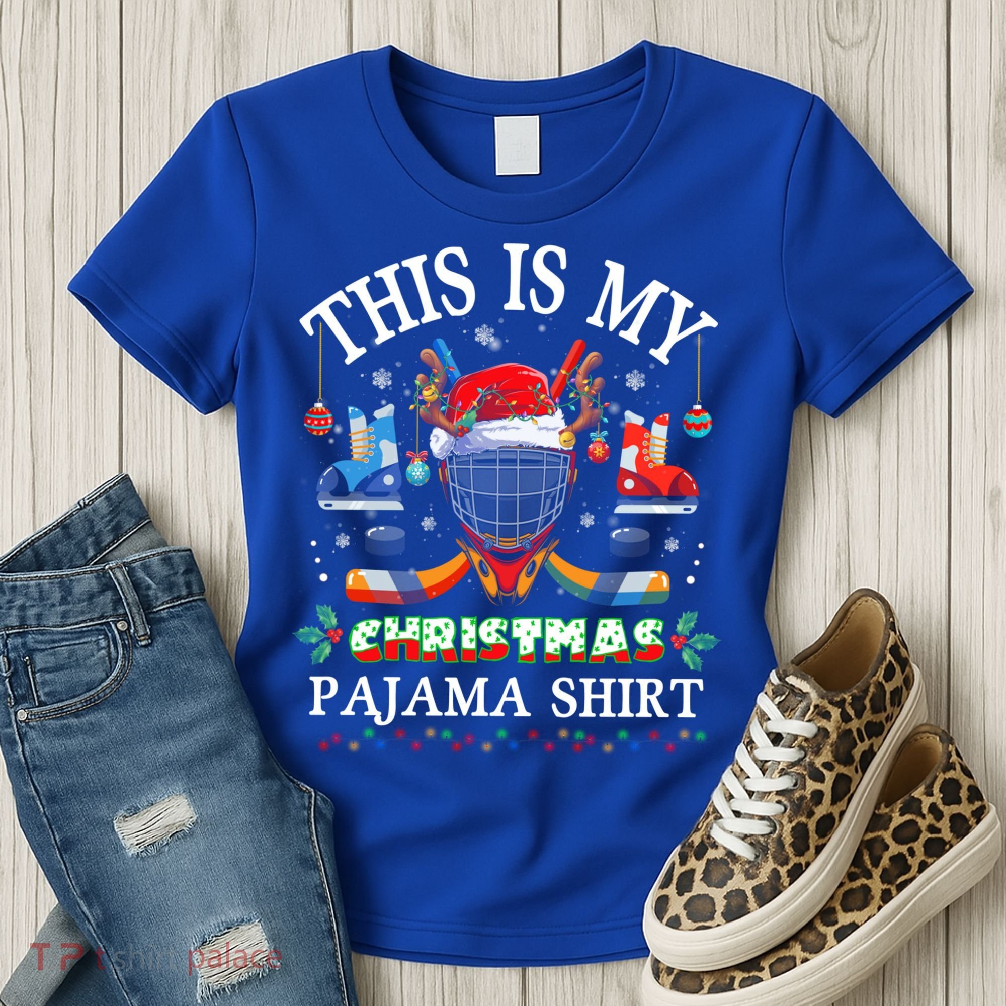This Is My Christmas Pajama For Hockey Lover Cool Gift Women's T-Shirt