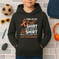 This Is My Fight Kidney Cancer Awareness Month Ribbon Kids Hoodie thumb 2
