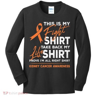 This Is My Fight Kidney Cancer Awareness Month Ribbon Kids Long Sleeve Shirt