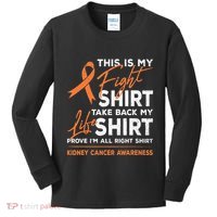 This Is My Fight Kidney Cancer Awareness Month Ribbon Kids Long Sleeve Shirt thumb 0