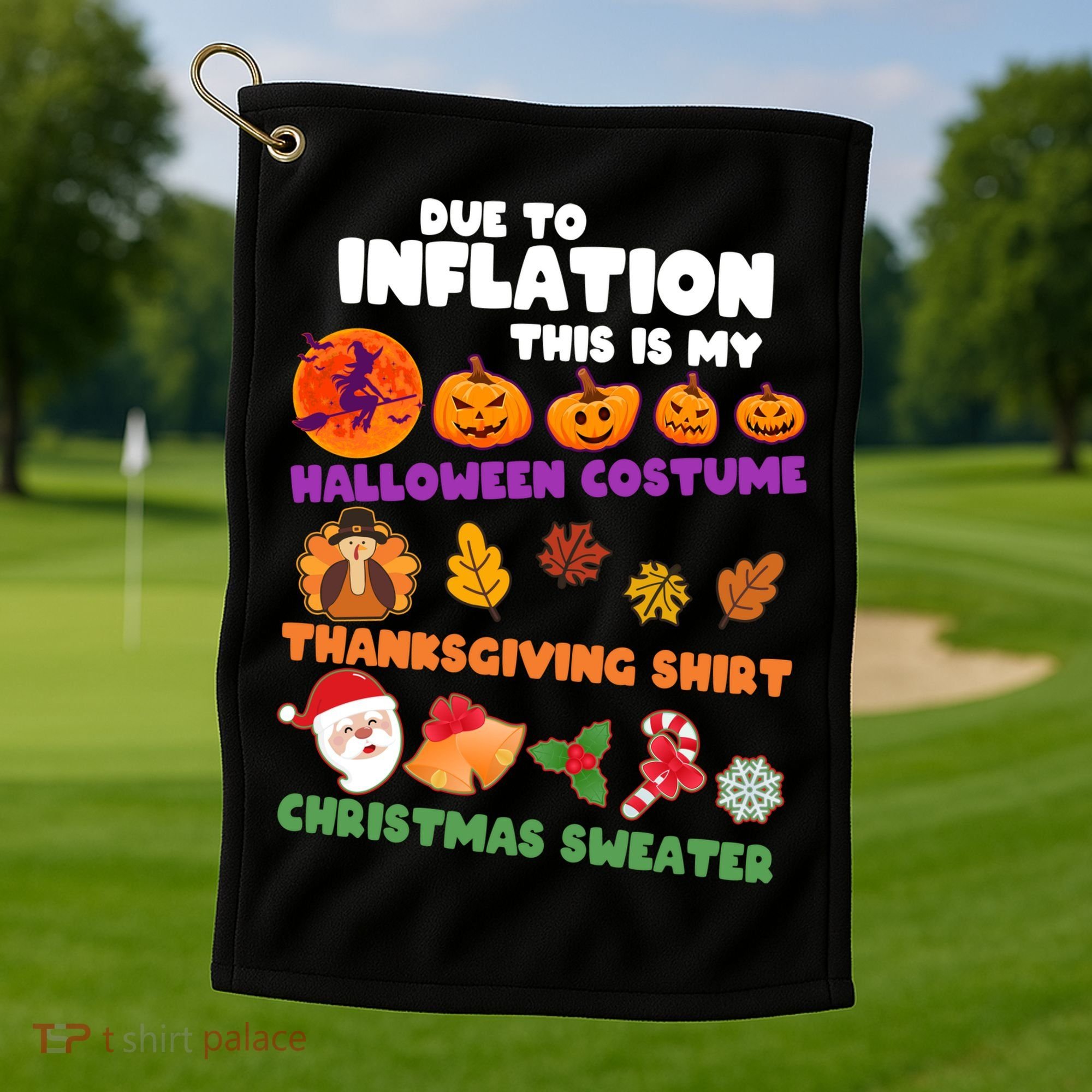 This Is My Halloween Costume Thanksgiving And Christmas Sweater Golf Towel