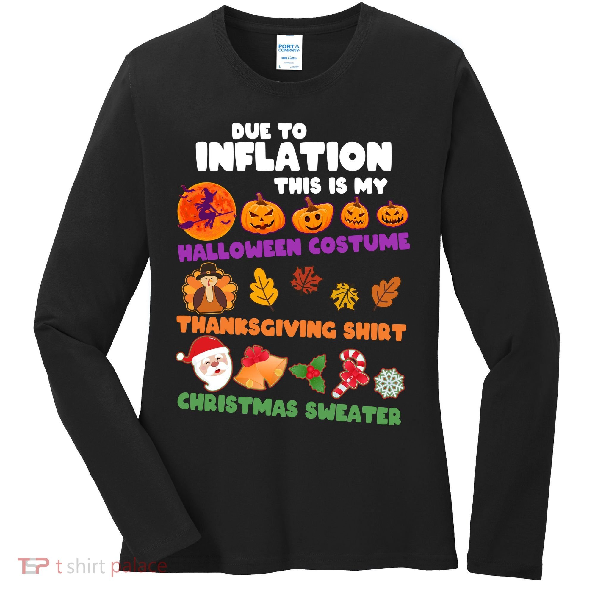 This Is My Halloween Costume Thanksgiving And Christmas Sweater Women's Long Sleeve Shirt