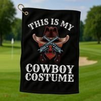 This Is My Cowboy Costume Funny Western Lazy Costume Gift Golf Towel thumb 1