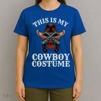 This Is My Cowboy Costume Funny Western Lazy Costume Gift T-Shirt thumb 4