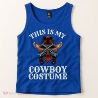This Is My Cowboy Costume Funny Western Lazy Costume Gift Tank Top thumb 2