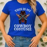This Is My Cowboy Costume Funny Western Lazy Costume Gift Women's T-Shirt thumb 2