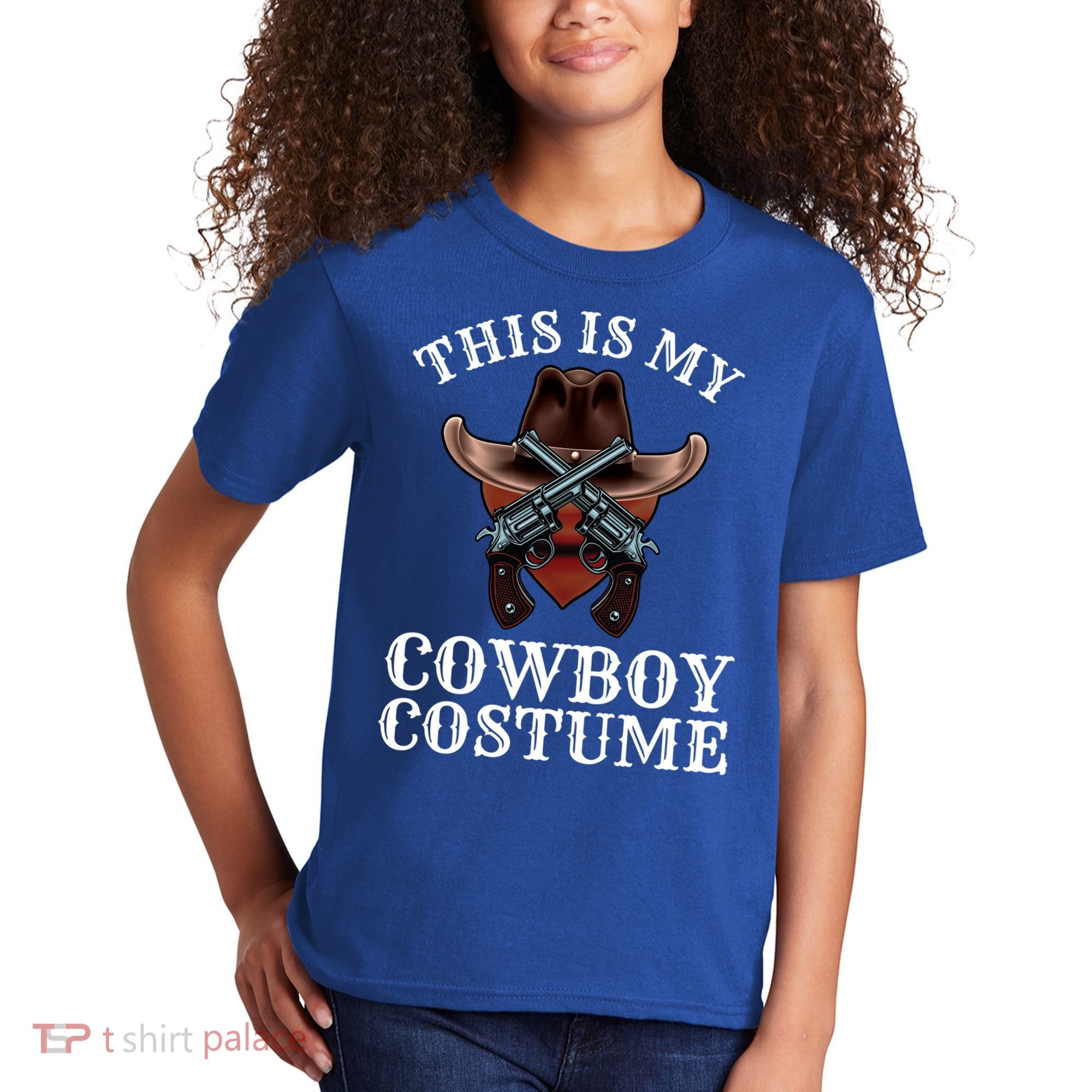 This Is My Cowboy Costume Funny Western Lazy Costume Gift Kids T-Shirt