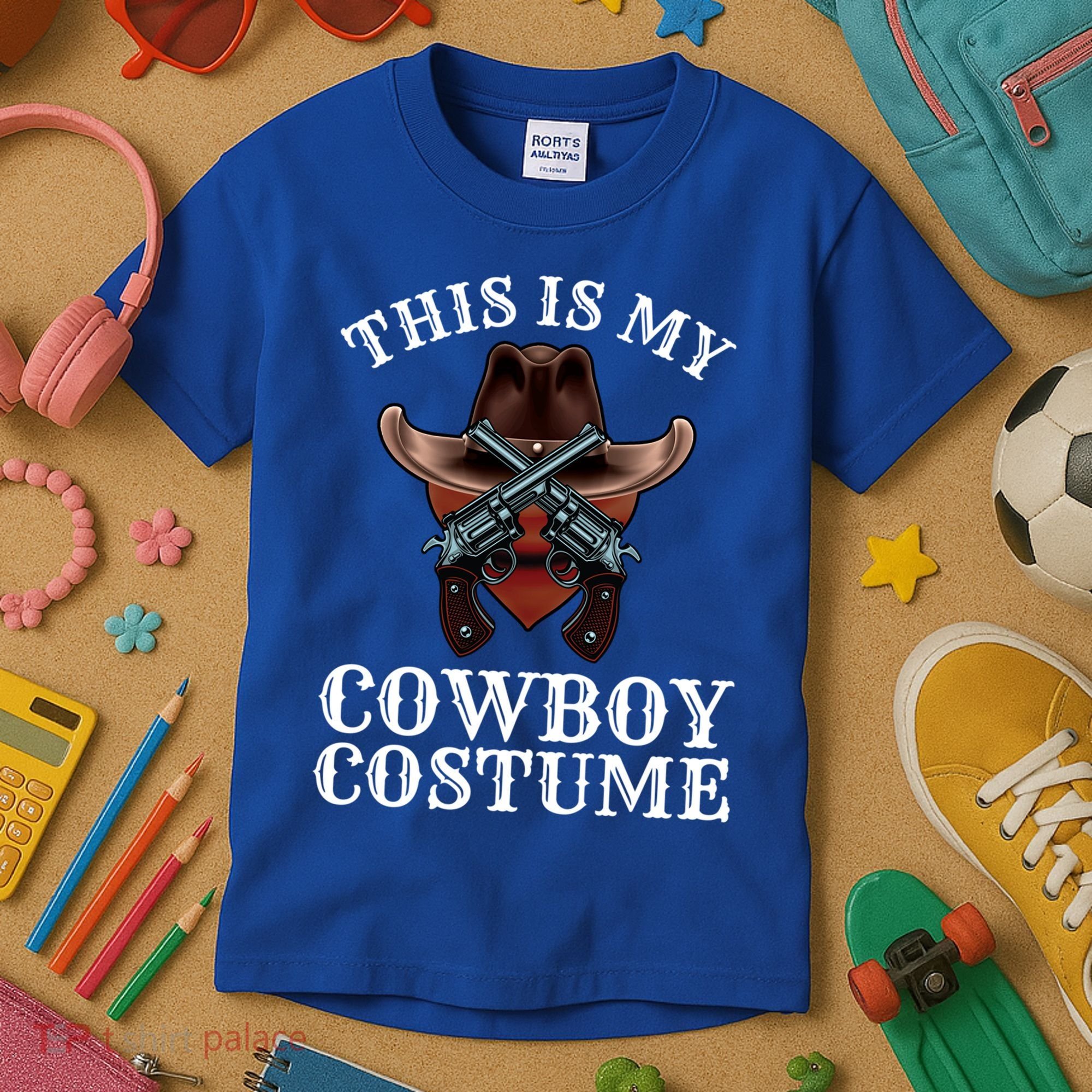 This Is My Cowboy Costume Funny Western Lazy Costume Gift Kids T-Shirt