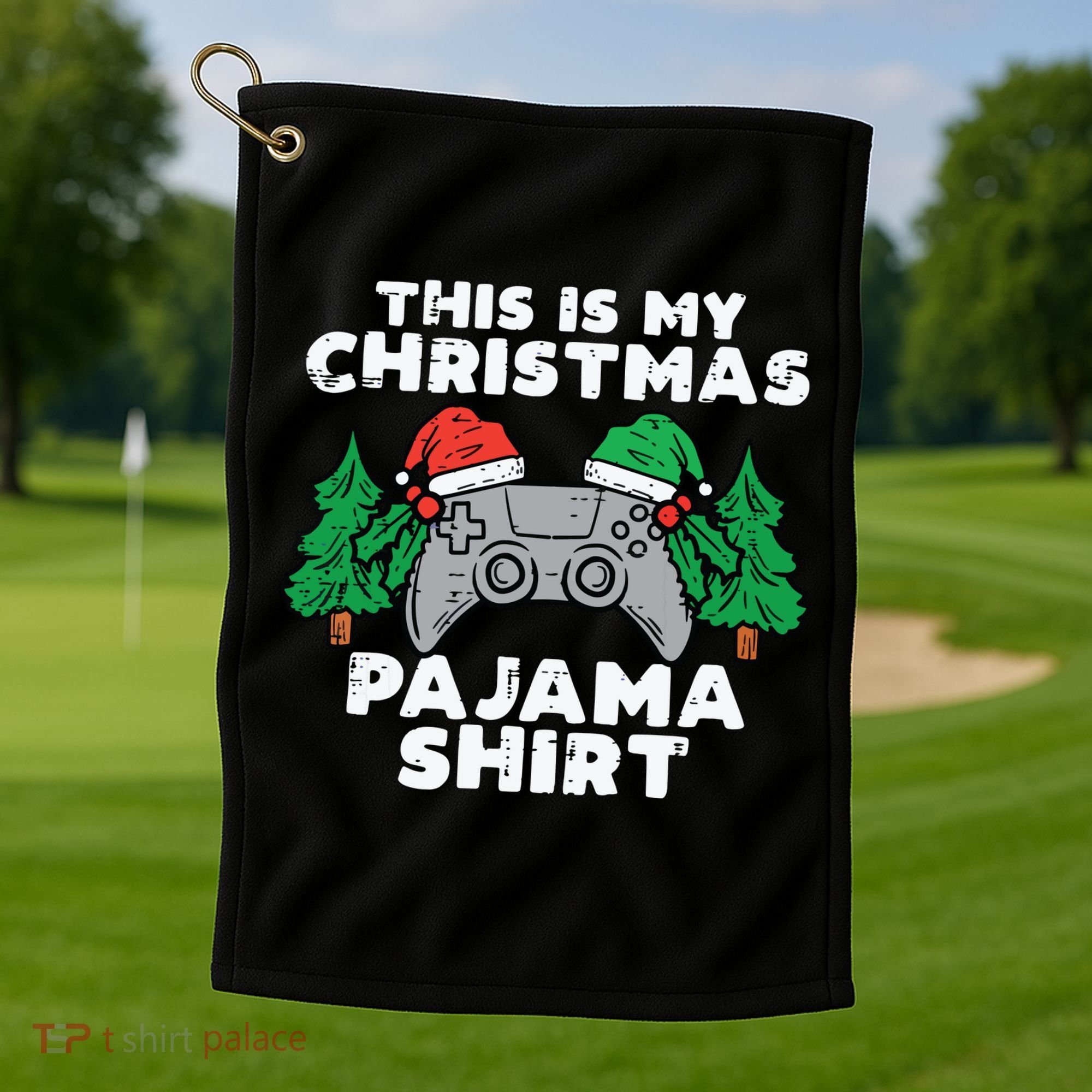 This Is My Christmas Pajama Shirts Video Games Boy Xmas Golf Towel