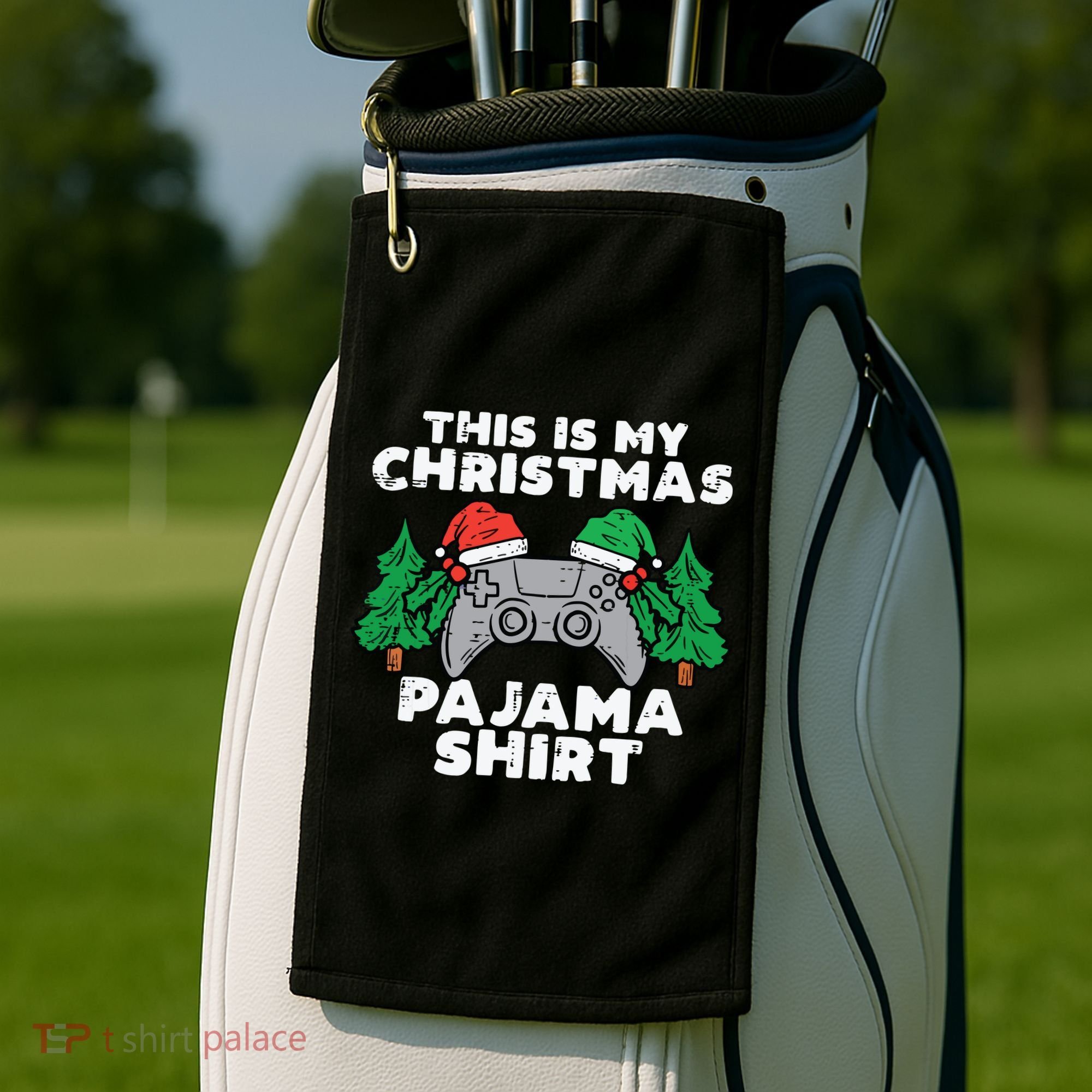 This Is My Christmas Pajama Shirts Video Games Boy Xmas Golf Towel
