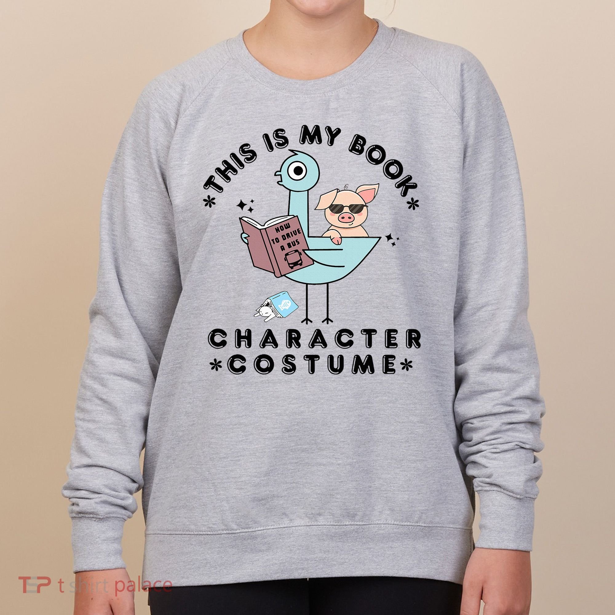 This Is My Book Character Costume Pigeon Reading Women's Sweatshirt