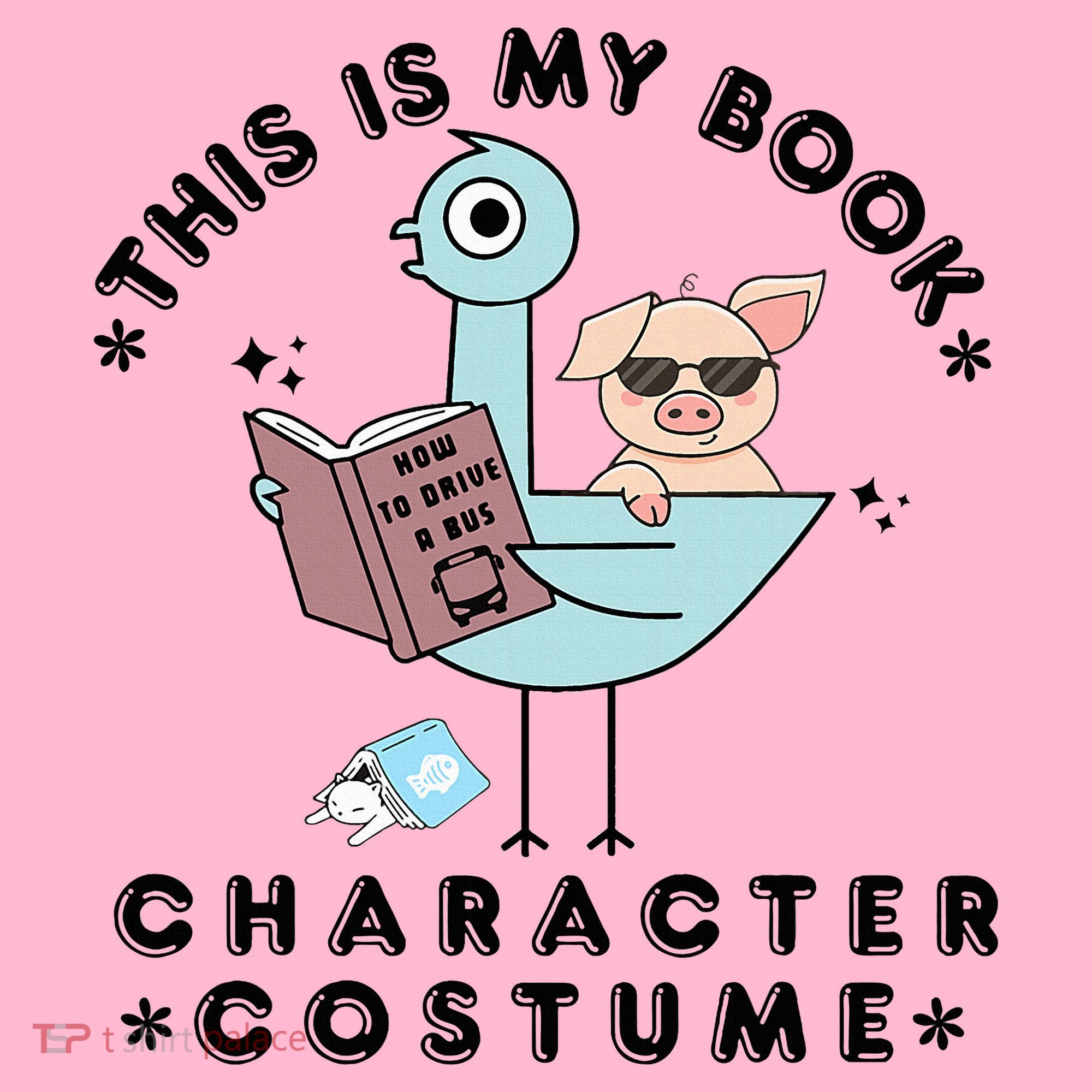 This Is My Book Character Costume Pigeon Reading Coaster