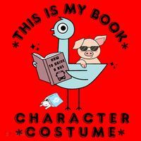This Is My Book Character Costume Pigeon Reading Santa Hat thumb 1