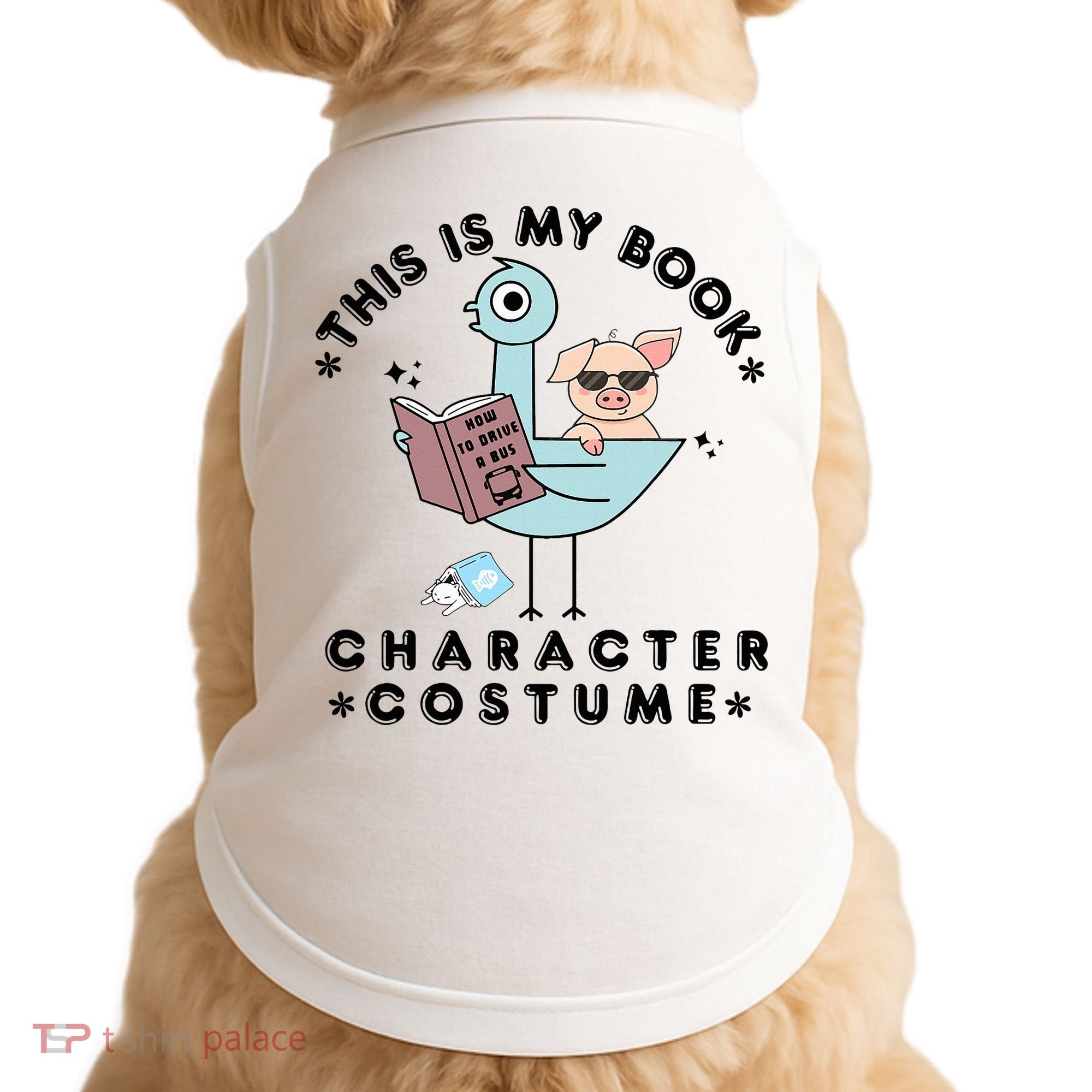 This Is My Book Character Costume Pigeon Reading Doggie Tank