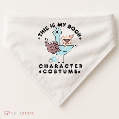 This Is My Book Character Costume Pigeon Reading USA-Made Doggie Bandana