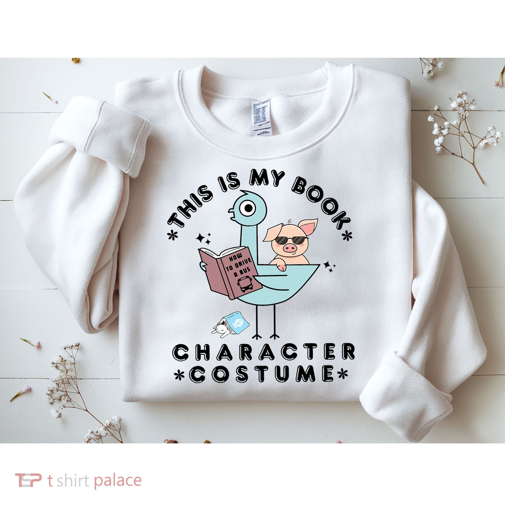 This Is My Book Character Costume Pigeon Reading Sweatshirt