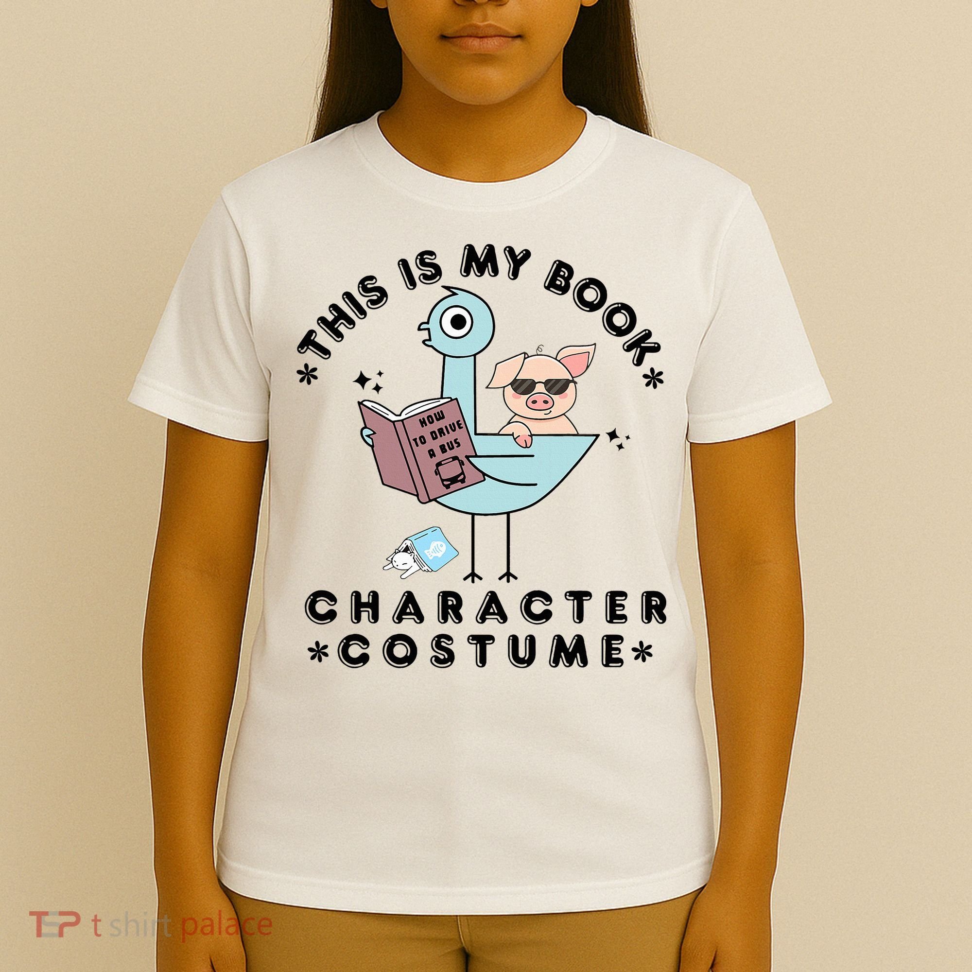 This Is My Book Character Costume Pigeon Reading T-Shirt